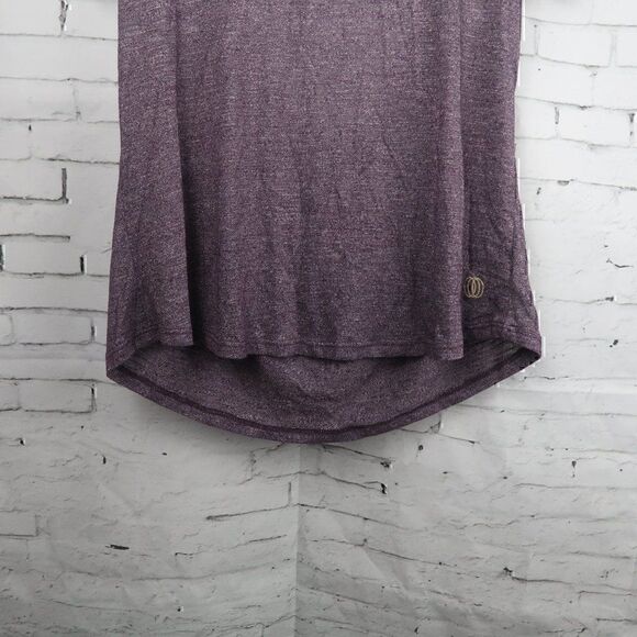 BALANCE COLLECTION PLUM SHORT SLEEVE STRAPPY WATERFALL BACK YOGA TOP SIZE MEDIUM - Picture 4 of 8